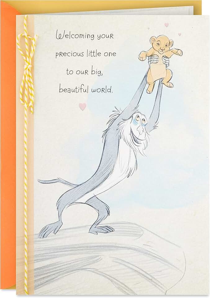 Baby Shower Card for New Parents with Lion King Theme
