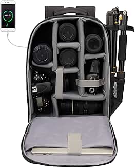 Waterproof Camera Backpack with Laptop Compartment for DSLR and Mirrorless Cameras