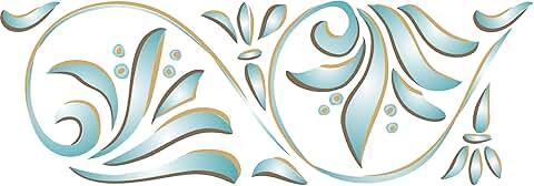 Art Nouveau Stencil, 18.5 x 6.5 inches, 2-layer border