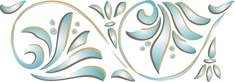 Art Nouveau Stencil, 18.5 x 6.5 inches, 2-layer border