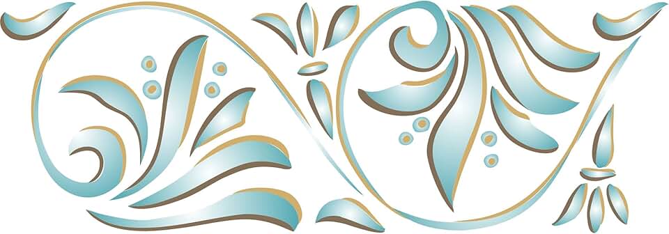 Art Nouveau Stencil, 18.5 x 6.5 inches, 2-layer border