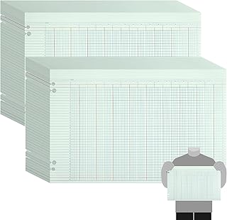 200-page green ledger book with 30 columns, 11x17 inches