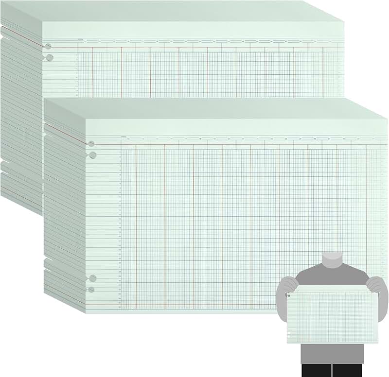 200-page green ledger book with 30 columns, 11x17 inches