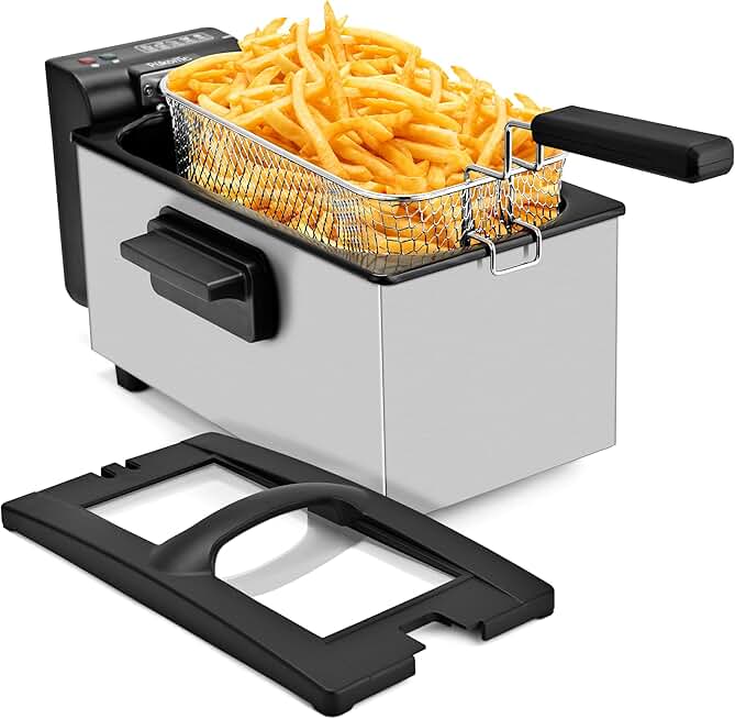 3-Liter Deep Fryer with Adjustable Temp and Viewing Window