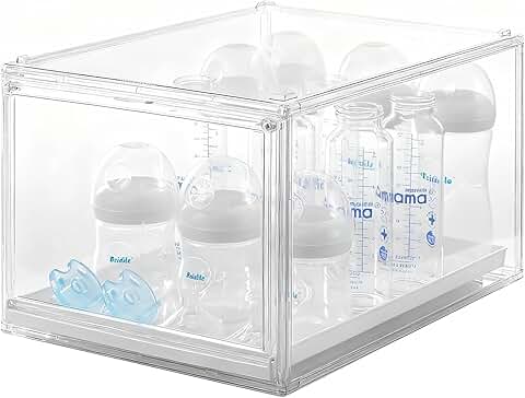 Clear Baby Bottle and Pacifier Storage with Drawer