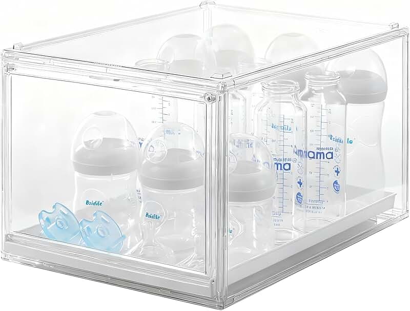 Clear Baby Bottle and Pacifier Storage with Drawer