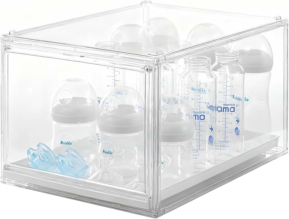 Clear Baby Bottle and Pacifier Storage with Drawer