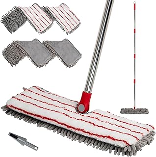Microfiber Flat Mop with Washable Pads and Extendable Handle