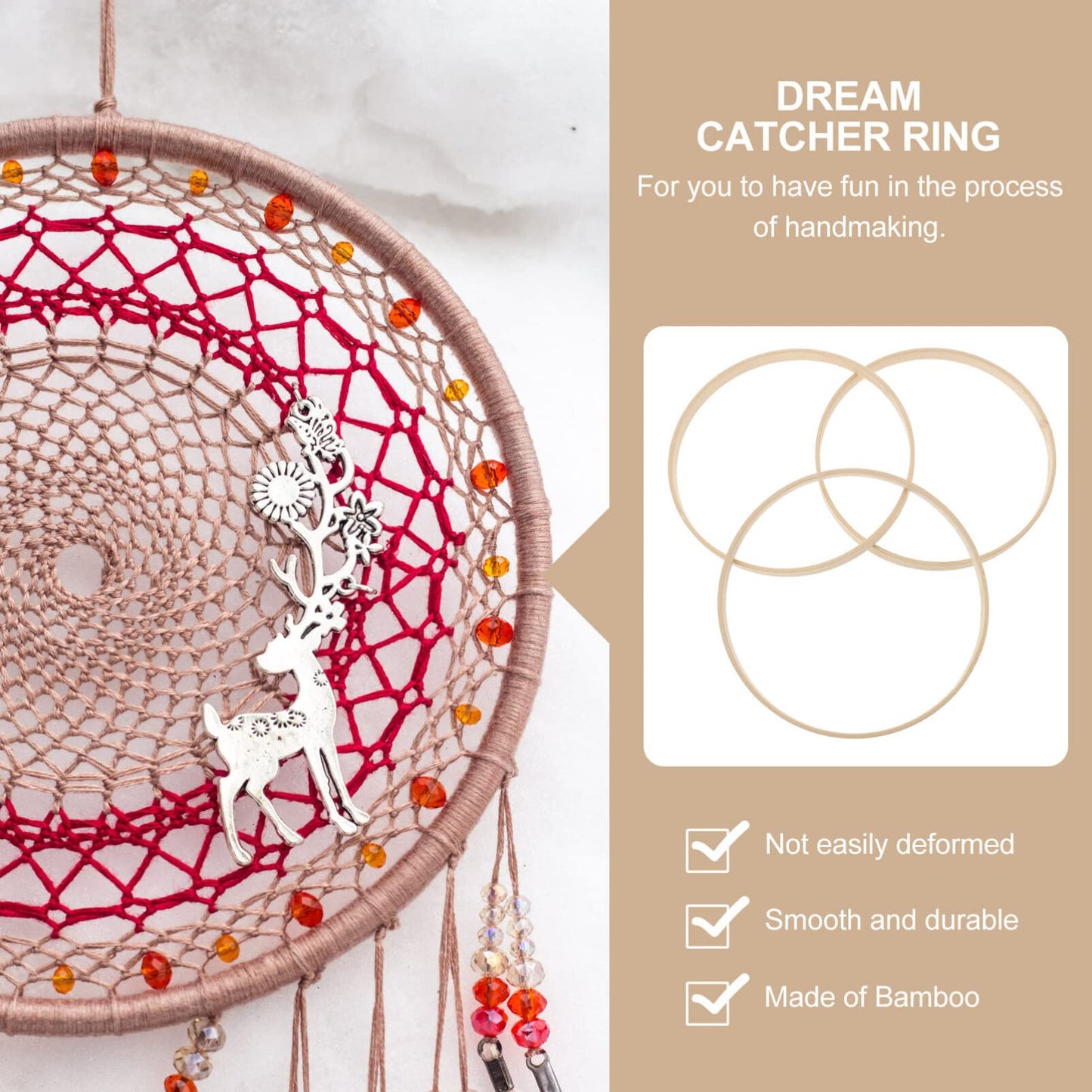 12pcs 4" Bamboo Hoop Set for Macrame and Wall Decor