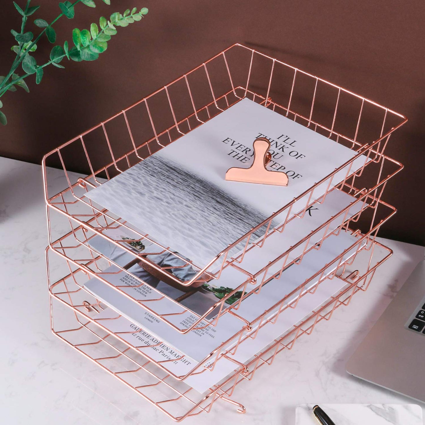 4-Tier Stackable Letter Tray for Mails and Documents
