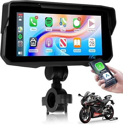 Portable 6.86" Touchscreen Screen with Wireless CarPlay and Android Auto