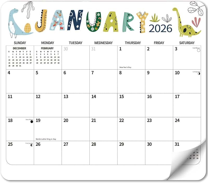 Magnetic 2026-2027 Refrigerator Calendar, 13x11.4 Inches