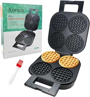 Nonstick Belgian Waffle Maker with Indicator Light