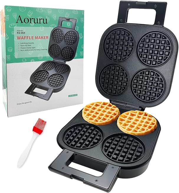 Nonstick Belgian Waffle Maker with Indicator Light