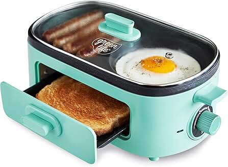 3-in-1 Breakfast Maker with Nonstick Griddles