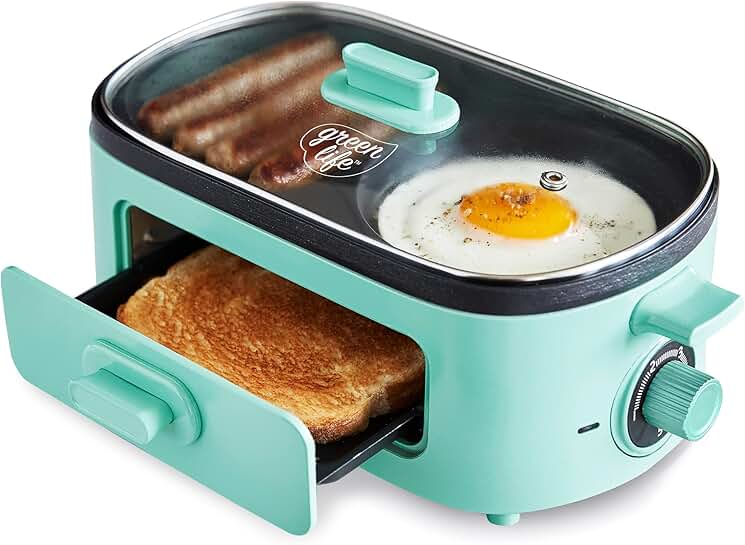 3-in-1 Breakfast Maker with Nonstick Griddles