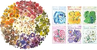 Pressed Flower Sticker Set with 630 Waterproof Floral Decals