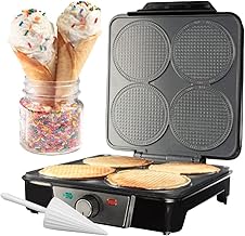 Mini Waffle Ice Cream Cone Maker for 4 Cones