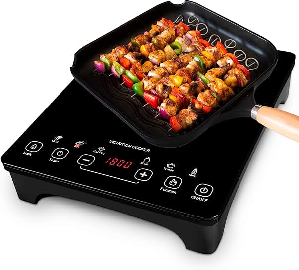Portable 1800W Induction Cooktop with Touch Control