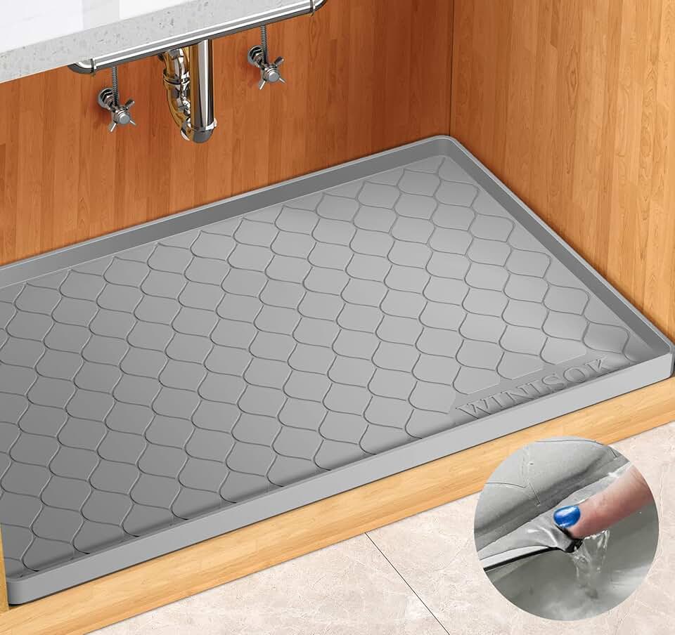 Silicone Under Sink Mat 40" x 22" for Kitchen and Bathroom