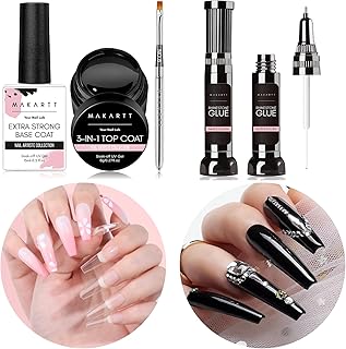 Nail File Set with Base and Top Coats for Gel Nails