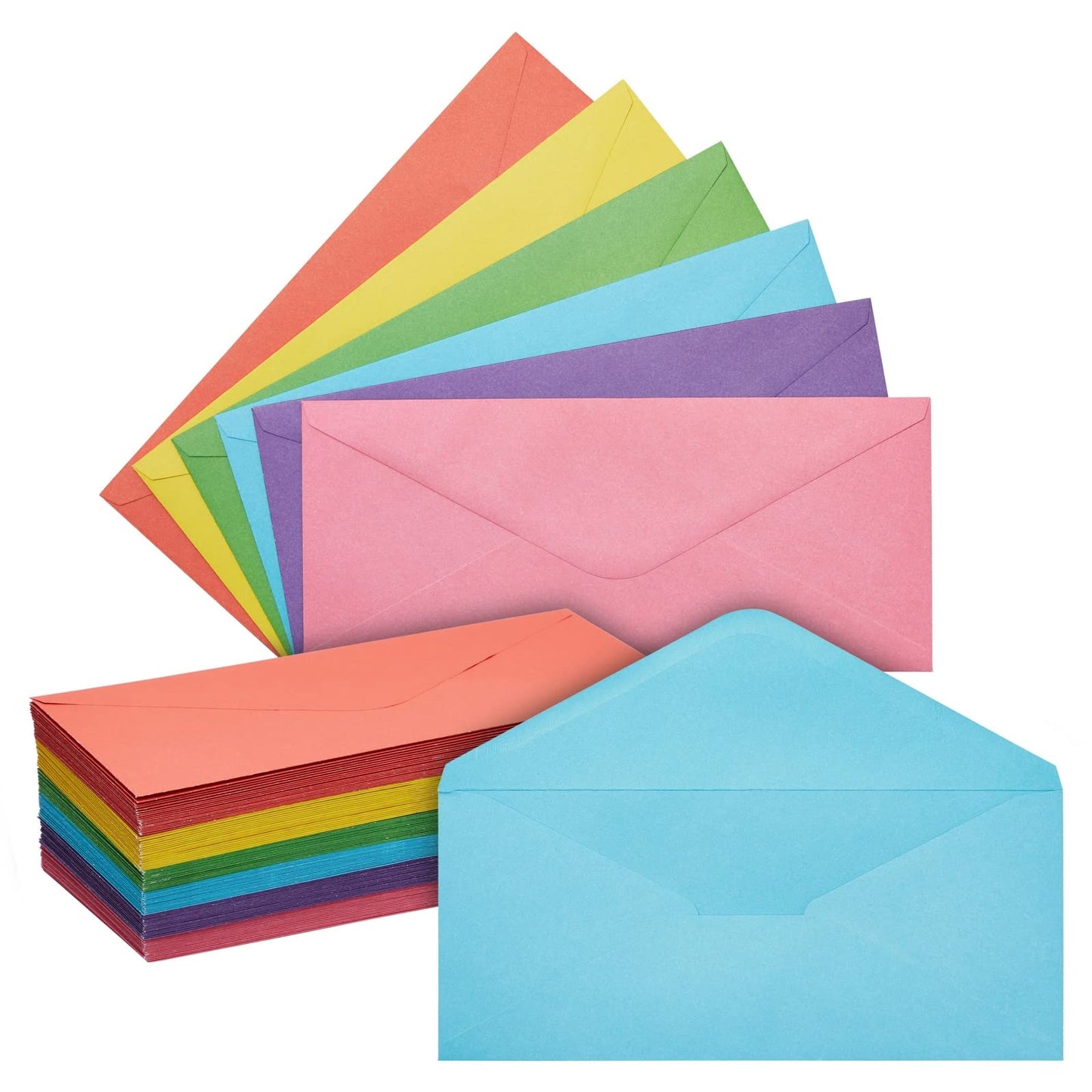 Assorted Color Sustainable Business Mailing Envelopes, 4.125 x 9.5 in, Pack of 120