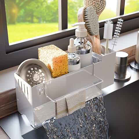 Kitchen Sink Sponge and Brush Holder Organizer