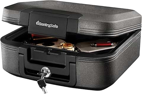 Dark Gray Fireproof Waterproof Safe with Key Lock