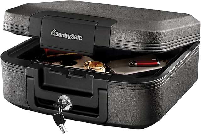 Dark Gray Fireproof Waterproof Safe with Key Lock