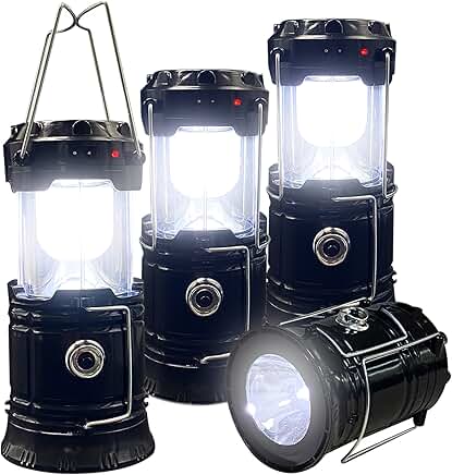 Lightweight Waterproof Rechargeable LED Camping Lanterns (4 Pack)