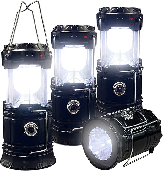 Lightweight Waterproof Rechargeable LED Camping Lanterns (4 Pack)