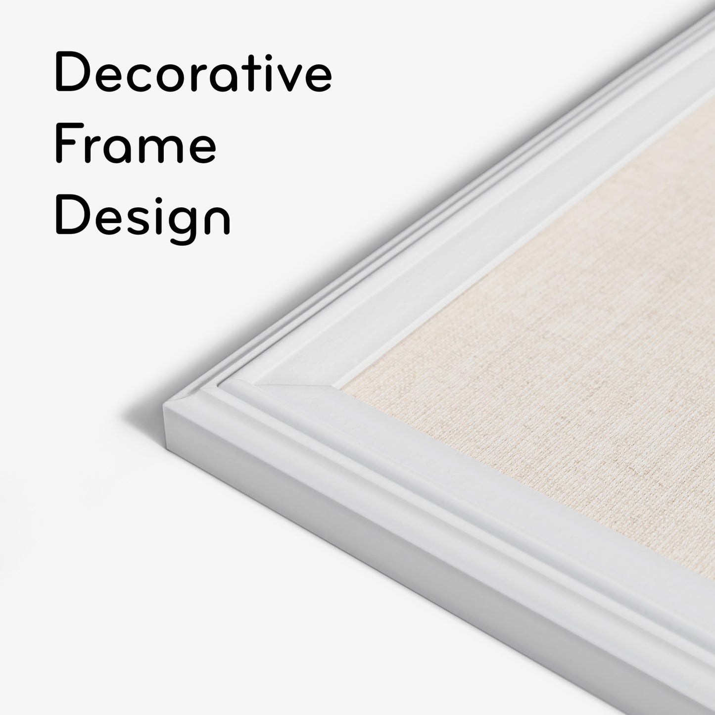 Farmhouse Linen Bulletin Board, 30x20, White Wood Frame