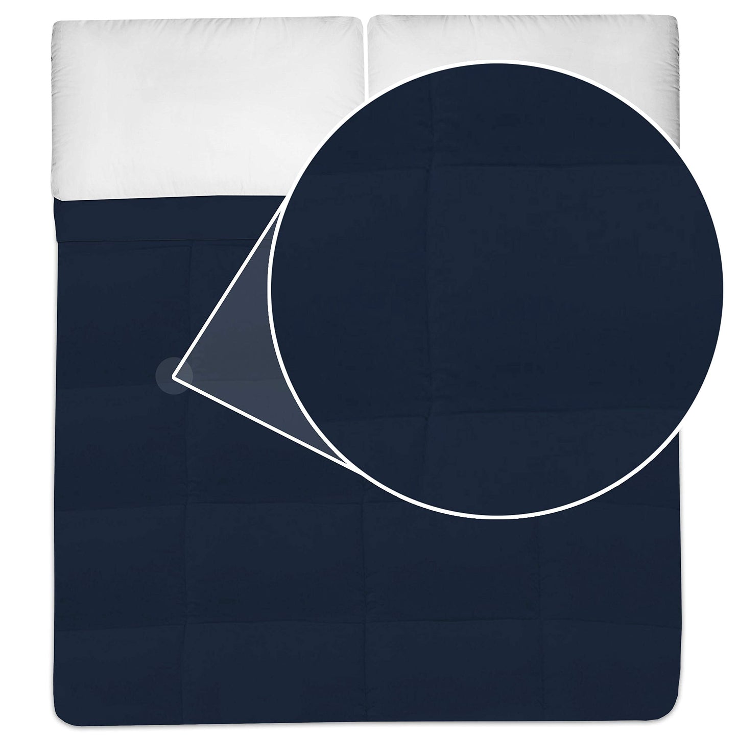 White Goose Down Alternative Comforter, Full, Navy