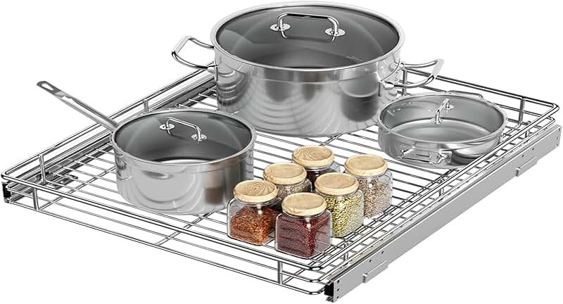 Pull Out Kitchen Organizer with Smooth Sliding