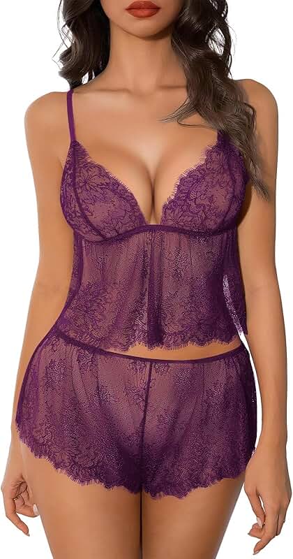 Lace Pajama Shorts Set for Women