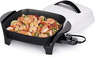 11-Inch Electric Skillet in Black and White