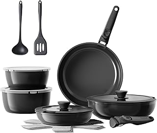 16-Piece Nonstick Ceramic Cookware Set for Camping