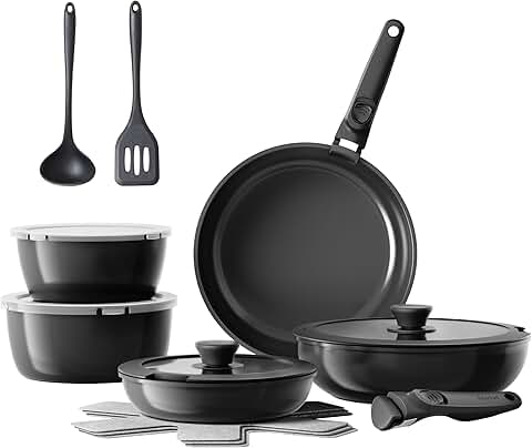 16-Piece Nonstick Ceramic Cookware Set for Camping