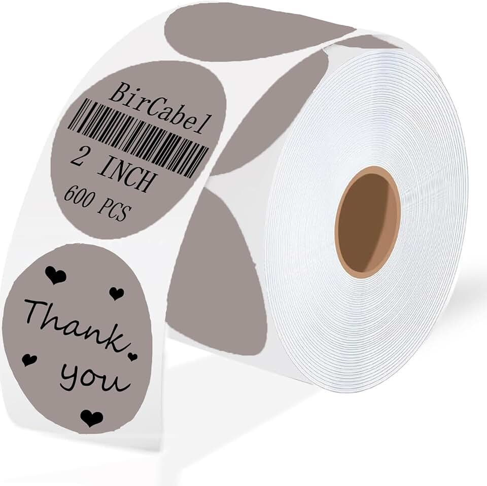 2 Inch Gray Round Thermal Labels, 600 per Roll