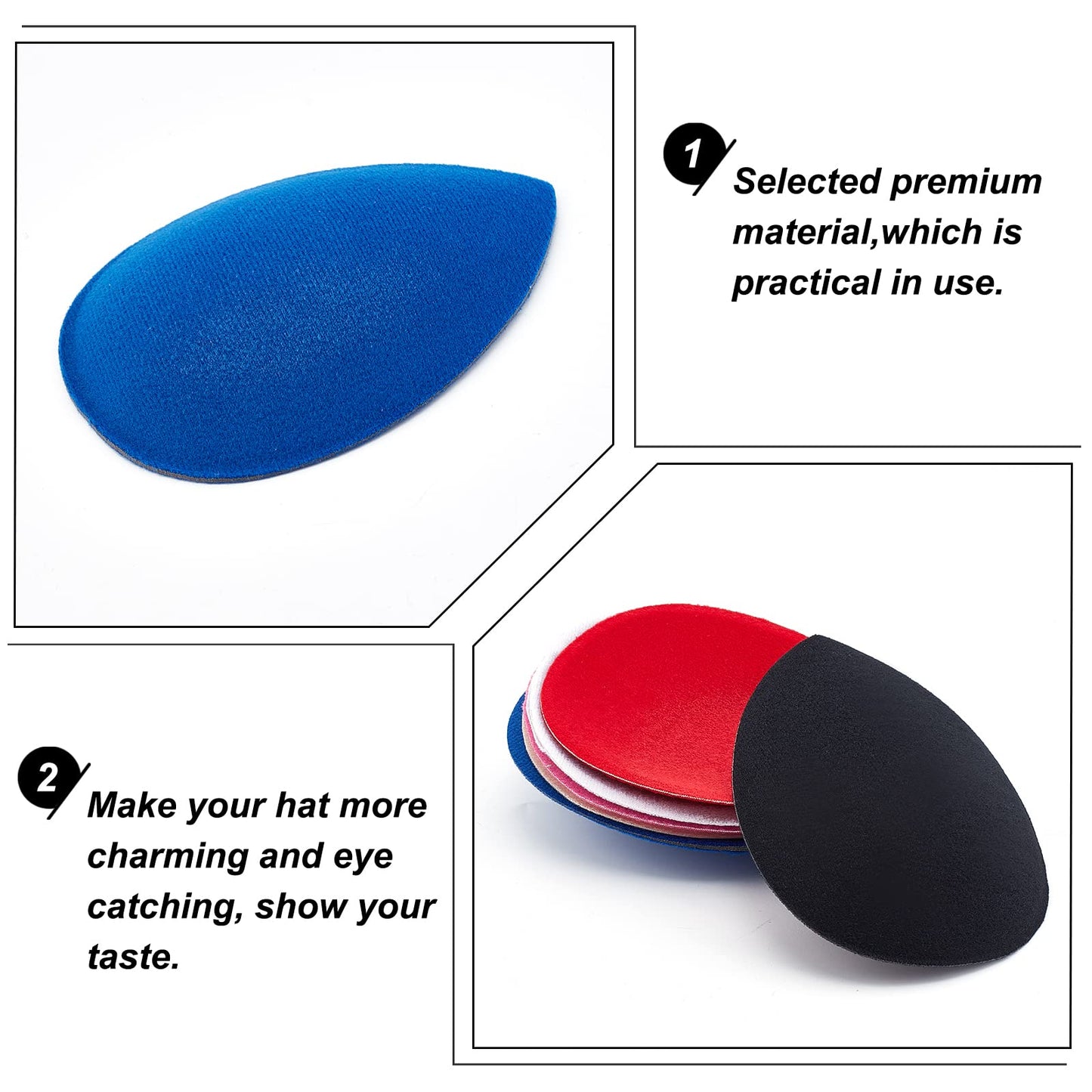 6 Color EVA Teardrop Millinery Hat Bases Set