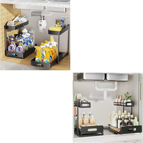 Two-Tier Under Sink Organizer with Pull-Out Shelves