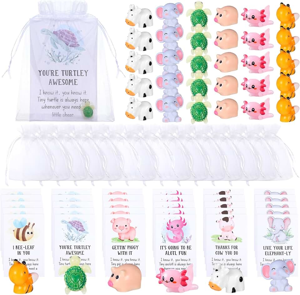90-Piece Animal Thank You Gift Set with Cards and Bags