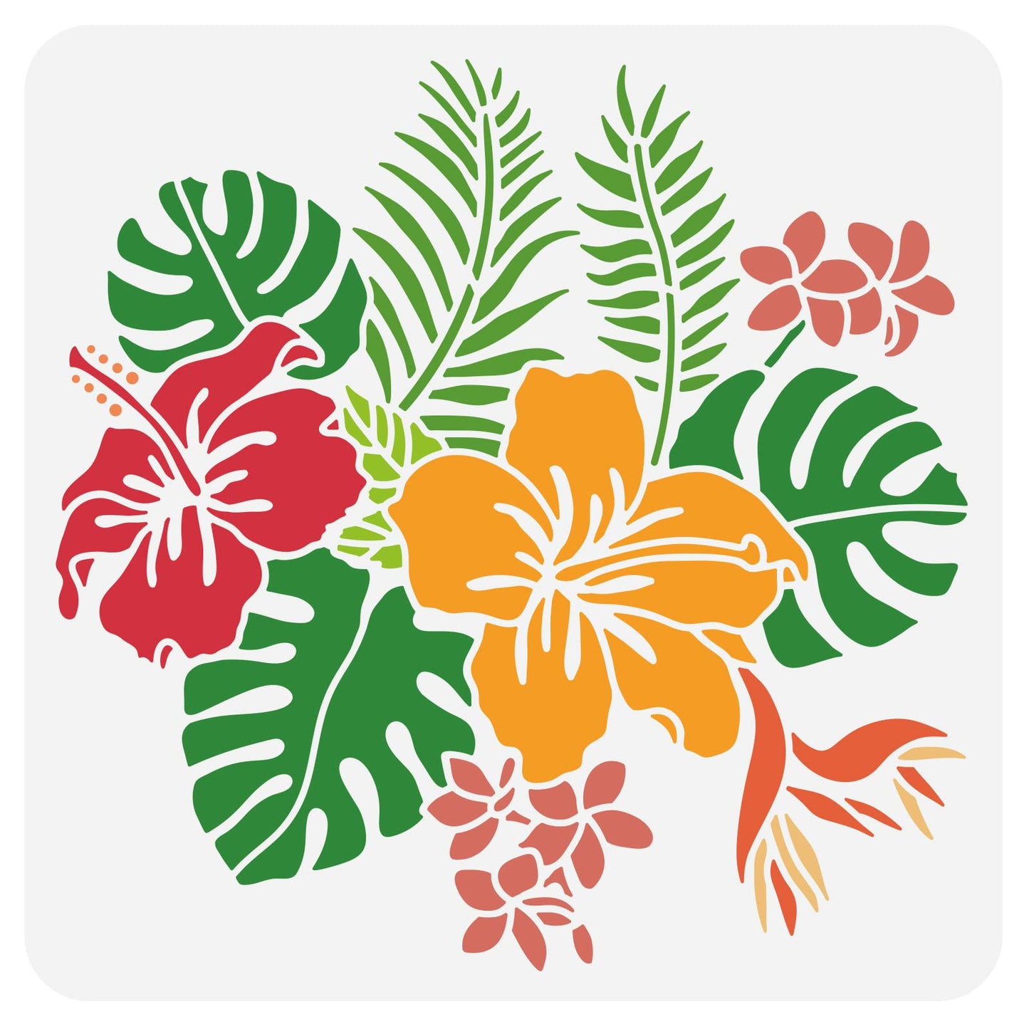 TropiDraw Hibiscus Reusable Plastic Template 12x12"