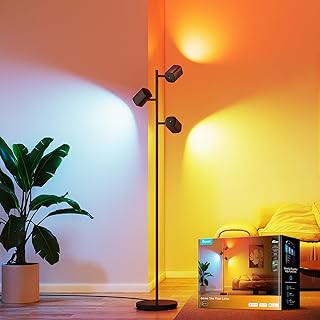 Tree Floor Lamp with Rotatable Lights and Dynamic Scenes