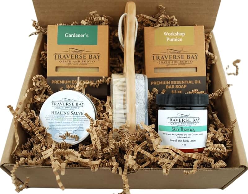 Gardener's Gift Box with Soap, Pumice, Lotion, and Salve