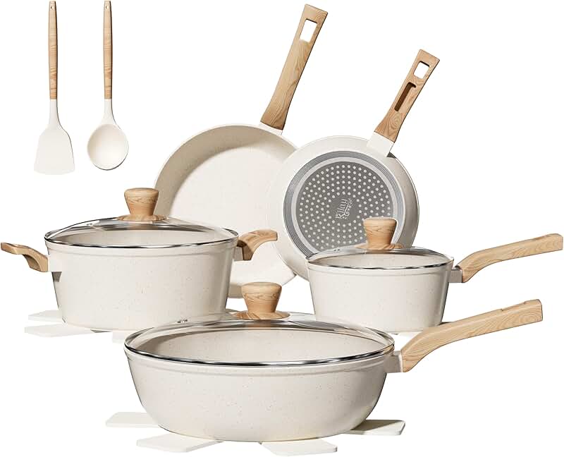 4-Piece Stainless Steel Cookware Set with Removable Handles