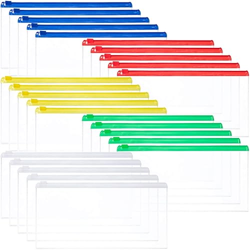 50 Clear Plastic Zip Envelopes for Office and School