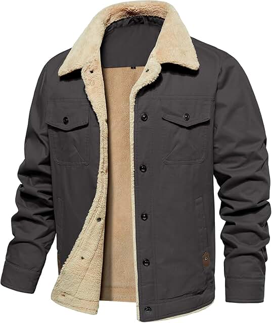 Men's Warm Winter Cotton Fleece Work Coat