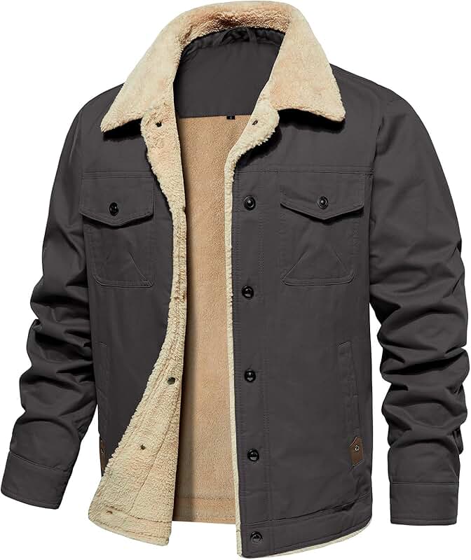 Men's Warm Winter Cotton Fleece Work Coat