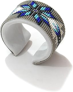 Handmade Beaded Cuff Bracelet with Seed Beads